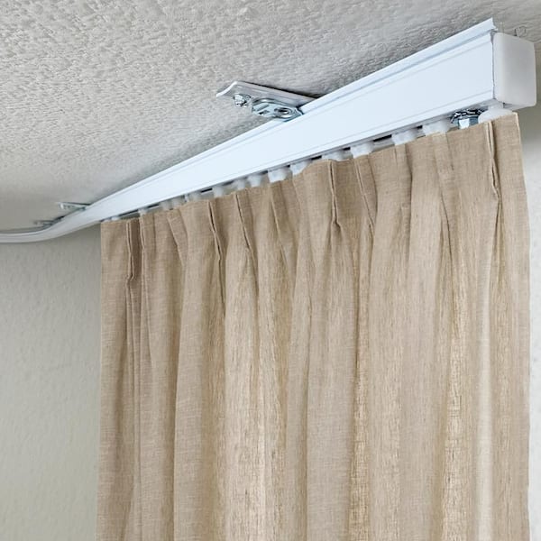 Heavy Duty Ceiling Mount Curtain Track – Slim Aluminum Rail, 5-40ft Custom Length, Complete Fittings