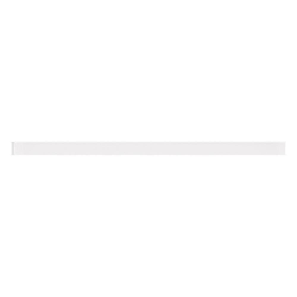 White Glossy Glass Pencil Liner Tile Trim 12-inch