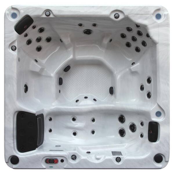 Canadian Spa Company Thunder Bay 6-Person 44-Jet Acrylic Hot Tub with LED Lighting, Pop-Up Speakers, Waterfall and Ozone Filtration