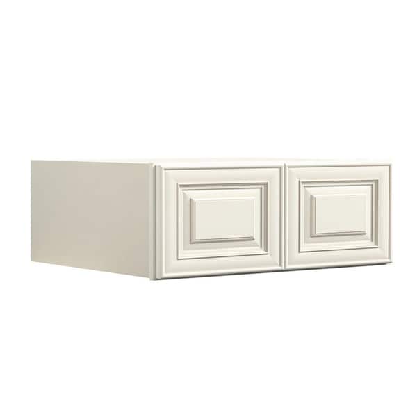 Hausvita 36 in. W x 24 in. D x 15 in. H in Cameo White Plywood Ready to Assemble Kitchen Wall Cabinets with 2 Doors
