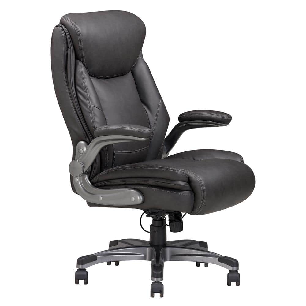 Gray High Back Executive Swivel Office Chair with Adjustable Arms