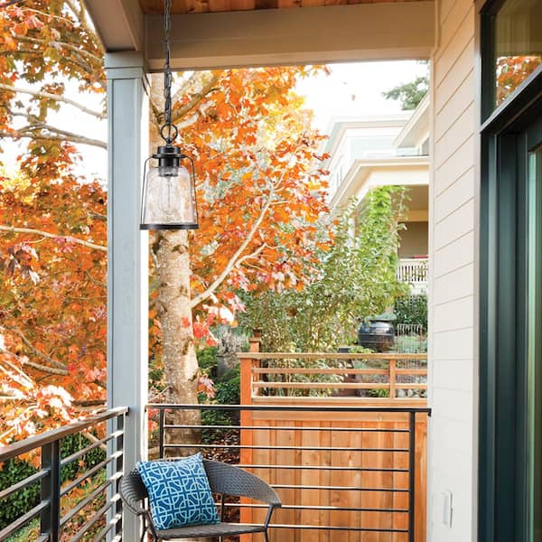 Globe Electric Roth 1-Light Oil Rubbed Bronze Outdoor Indoor Hanging Pendant 