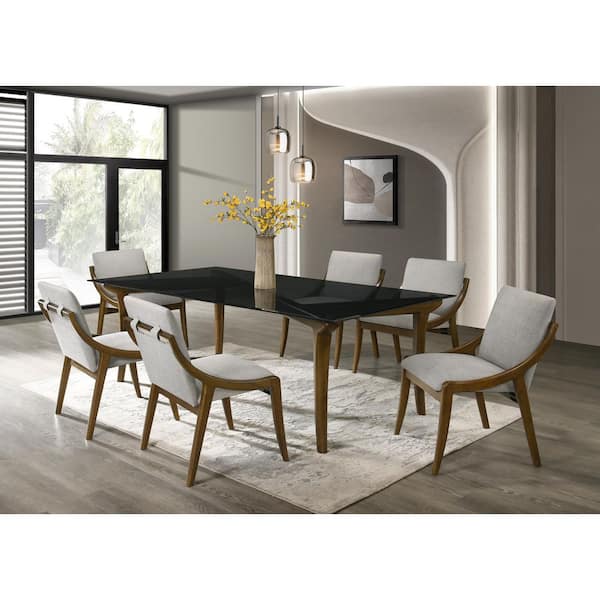 Noble House Asil Gray Chenille Dining Chair Set of 2 159776 - The Home ...