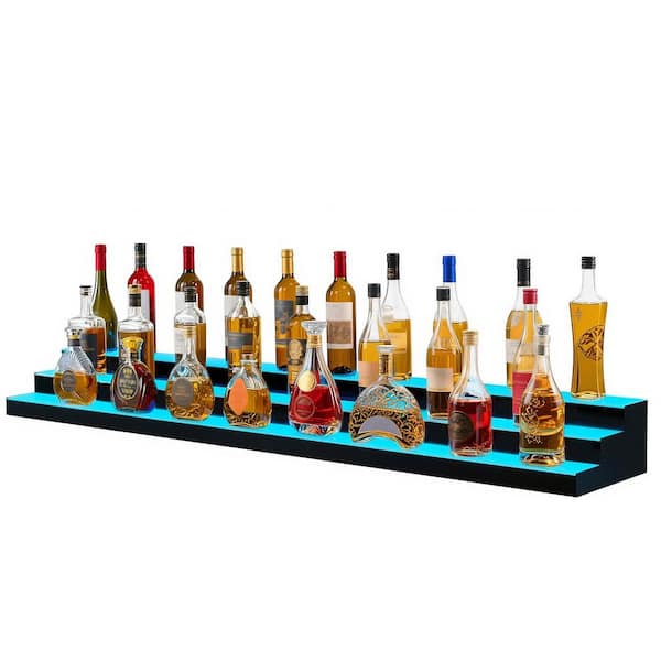 VEVOR 6.3 in. H x 11.8 in. 52-Bottle Capacity, Multi-Colored LED