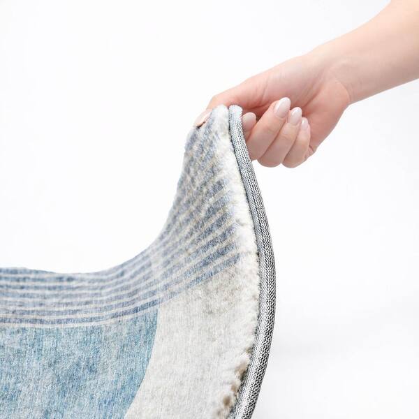 Dream Shag Premium Machine Washable Abstract ADS678 Blue 2 ft. x 3 ft. Accent Rug