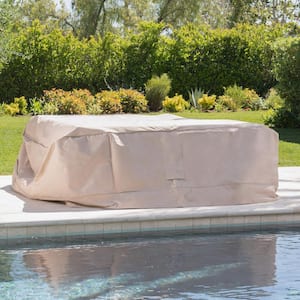 Shield Large Beige Outdoor Patio Table and Chair Set Cover
