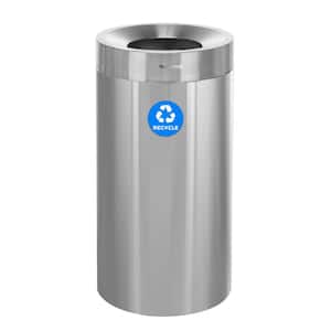 27 Gal. Stainless Steel Open Top Tall Recycling Bin Garbage Trash Can