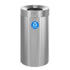 27 Gal. Stainless Steel Open Top Tall Recycling Bin Trash Can