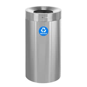 27 Gal. Stainless Steel Open Top Tall Recycling Bin Garbage Vented Indoor Trash Can