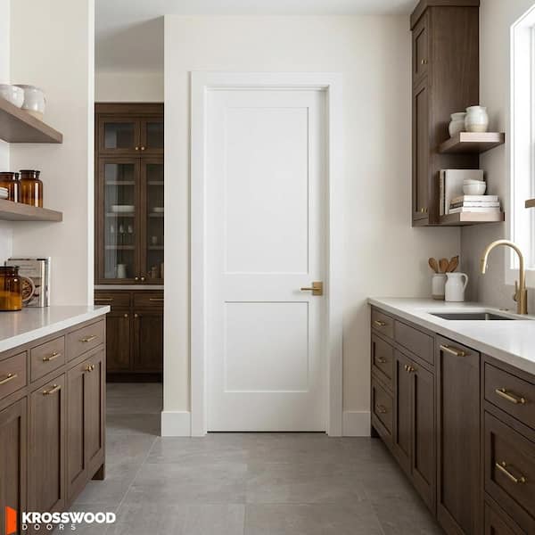 Krosswood Doors 30 in. x 80 in. Craftsman Shaker Primed MDF 2