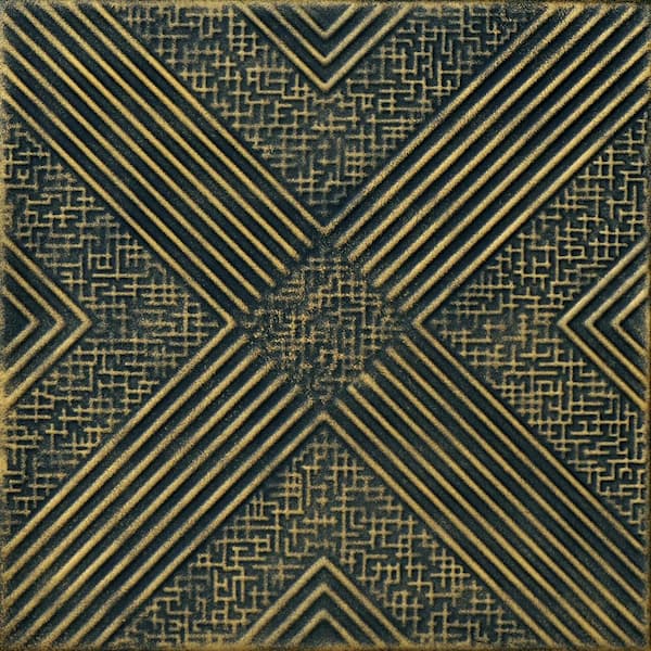A La Maison Ceilings Hidden Treasure Black Gold 1.6 ft. x 1.6 ft. Decorative Foam Glue Up Ceiling Tile (21.6 sq. ft./case)