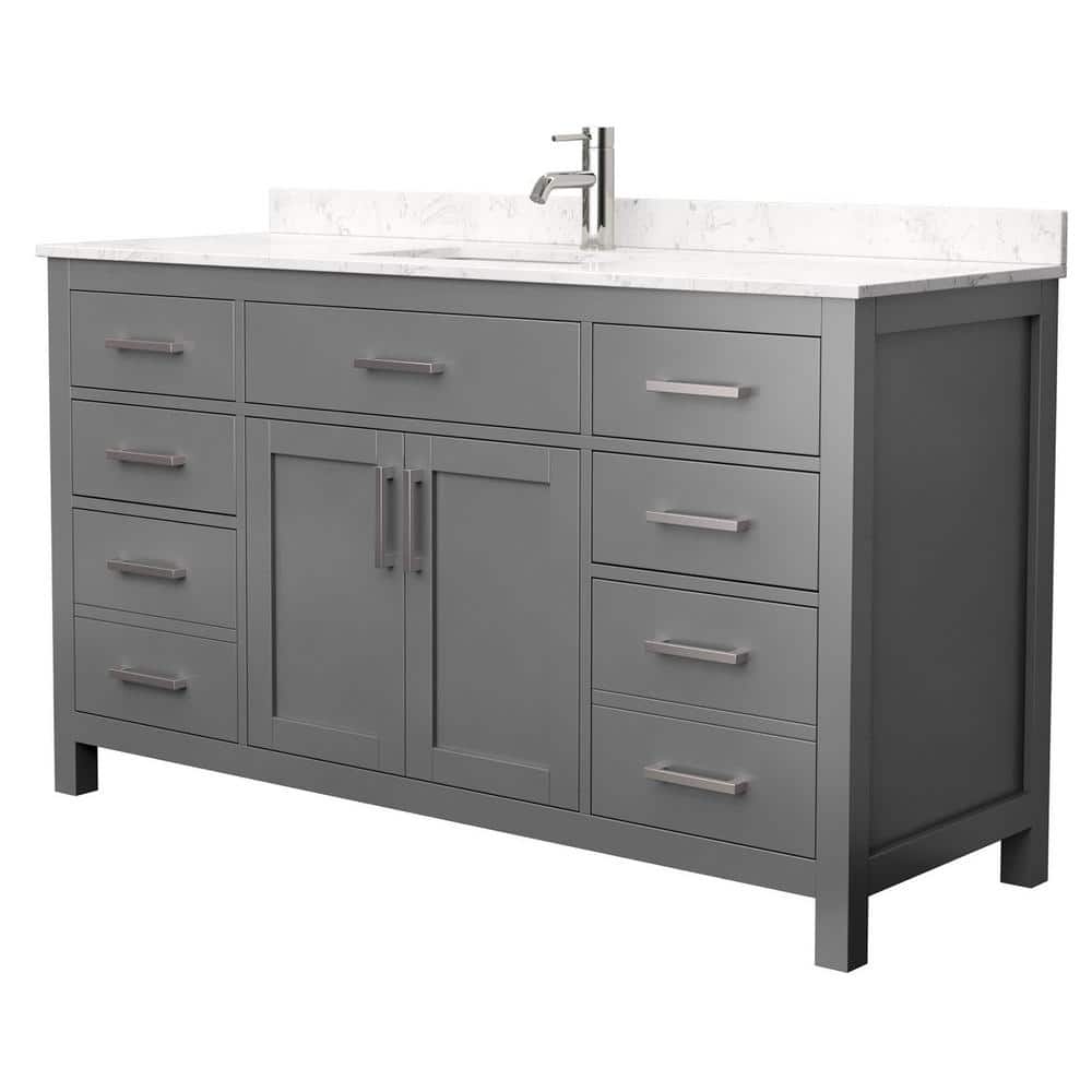 Beckett 60'' Dark Gray Marble Top Single Vanity