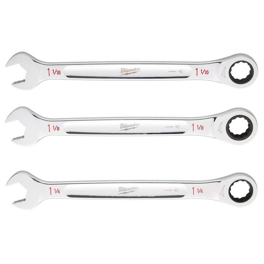 Milwaukee SAE Mechanics Ratcheting Combination Wrench Set (3Piece) 45