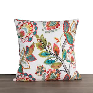 Wynette Multi Floral Cotton 18 in. x 18 in. Pillow Cover