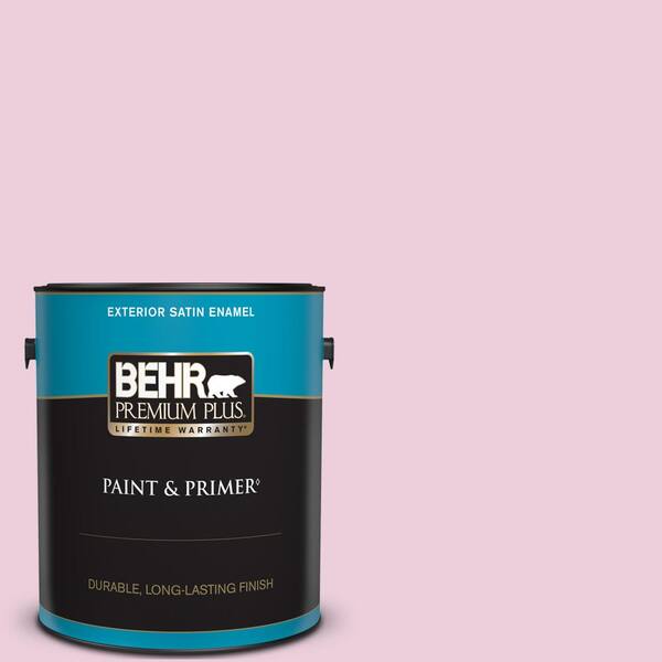 BEHR PREMIUM PLUS 1 gal. #M130-2 Creamy Freesia Satin Enamel Exterior Paint & Primer