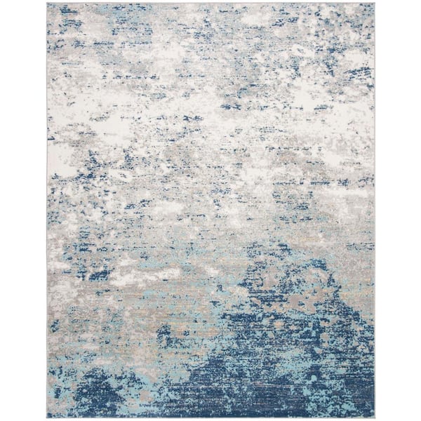 SAFAVIEH Brentwood Light Gray/Blue 10 ft. x 13 ft. Abstract Area Rug