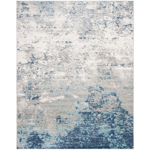 Brentwood Light Gray/Blue 11 ft. x 15 ft. Abstract Area Rug