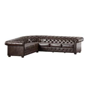 Chesterfield Sectional Brown Sofa