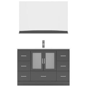 Zola 48 in. W x 18 in. D x 34 in. H Single Sink Bath Vanity in Espresso with Ceramic Top and Mirror