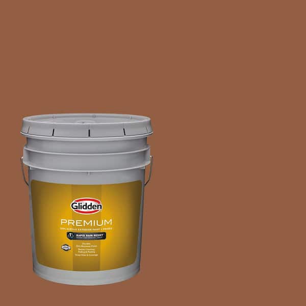 Glidden Premium 5 gal. PPG1069-7 Cinnamon Spice Flat Exterior