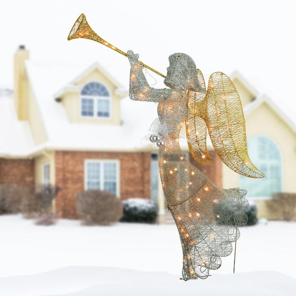 National Tree Company 48 in. Angel Decoration with Clear Lights DF 070005U