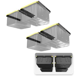3 in. W x 2 in. H x 26 in. D Four Bin Rack Adjustable Height Garage Ceiling Mounted Storage Unit Black