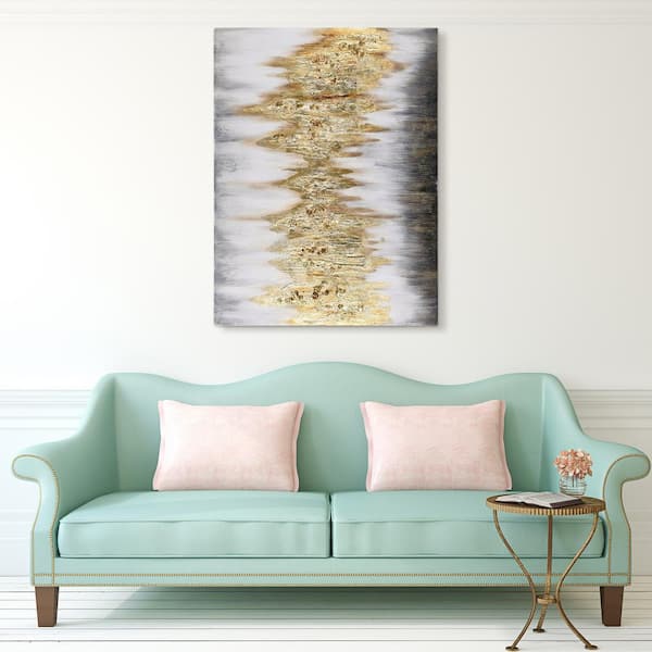 "Gold Frequency" Textured Metallic Hand Painted by Martin Edwards Abstract Canvas Wall Art