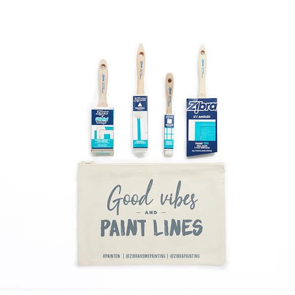 Zibra Room Makeover Paintbrush Kit with Bag (4Piece) HDKIT4DIBAG