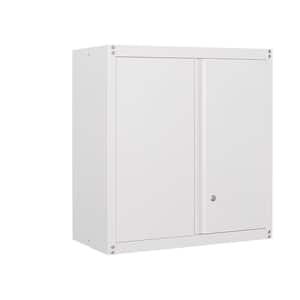 25.98 in. W x 13.78 in. D x 27.95 in. H Bathroom Storage Wall Cabinet in White with Adjustable Shelf and Lock