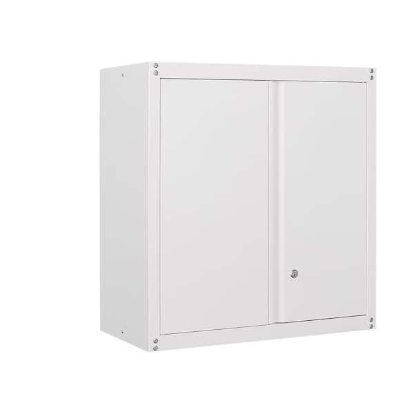 Unbranded 25.98 in. W x 13.78 in. D x 27.95 in. H Bathroom Storage Wall Cabinet in White with Adjustable Shelf and Lock