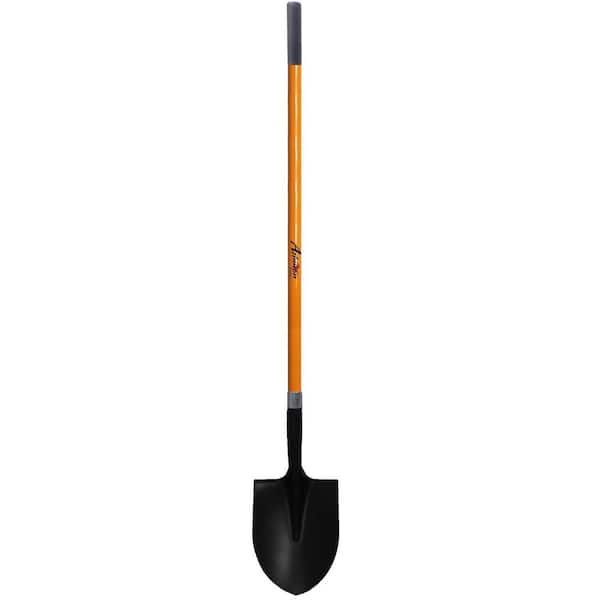 47 in. L Fiberglass Long Handle Digging Round Shovel, with Heavy-Duty Metal Blade Shovel (1-Pack)