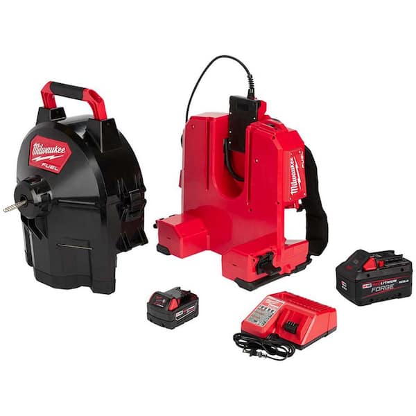 M18 FUEL18-Volt Lithium-Ion Cordless Drain Cleaning 5/16 in. SwitchPack Sectional Drum System Kit with FORGE 8.0 Battery