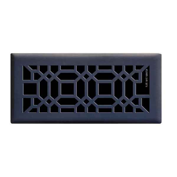 Hampton Bay Oriental 4 in. x 10 in. Steel Floor Register, Matte Black