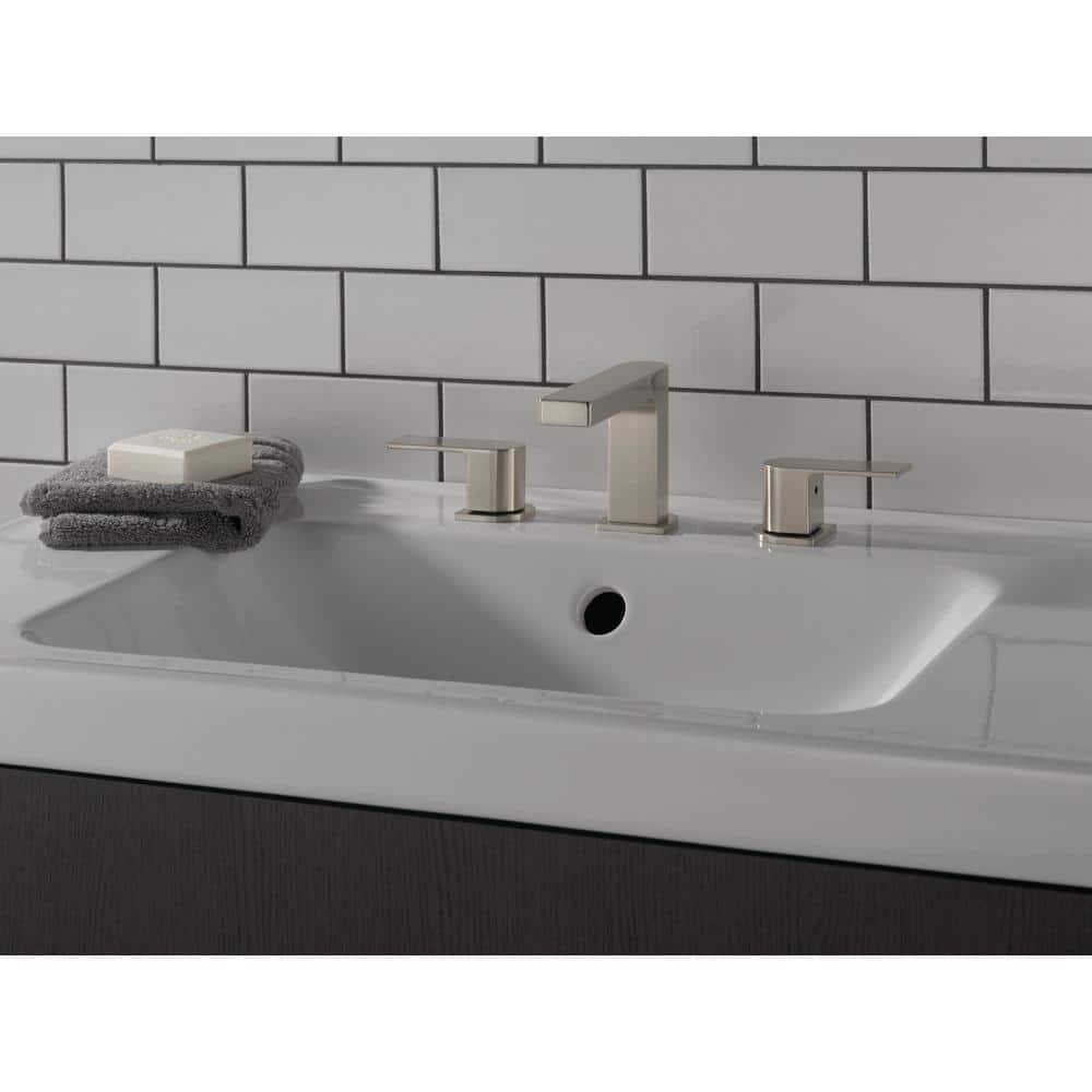 Xander Brushed Nickel Widespread Bathroom Faucet with Drain