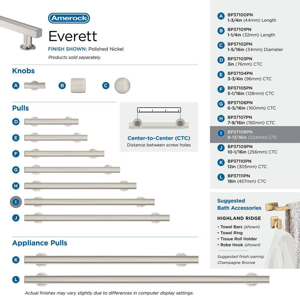Polished Nickel 8-13/16 Inch Modern Cabinet Pull