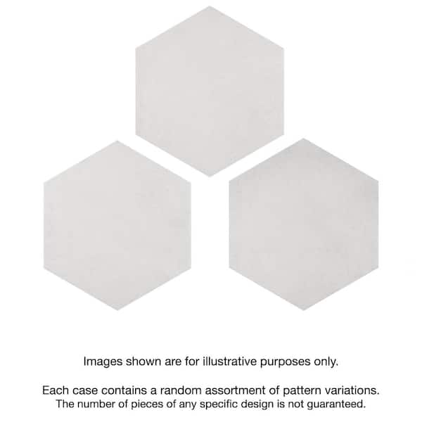 Heritage Hex Snow 7 in. x 8 in. Porcelain Floor and Wall Tile (7.5 sq. ft./Case)