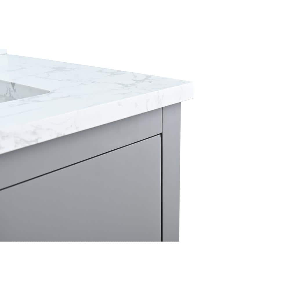 72" Cashmere Gray Double Sink Vanity with Engineered Marble Top
