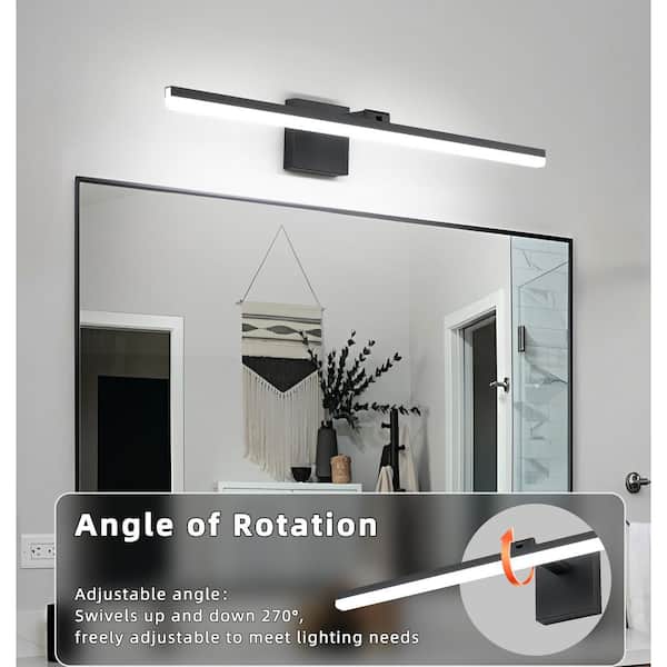 31.5 in. 1 Light Black LED Vanity Light Bar with Adjustable and Dimmable 5500K Light
