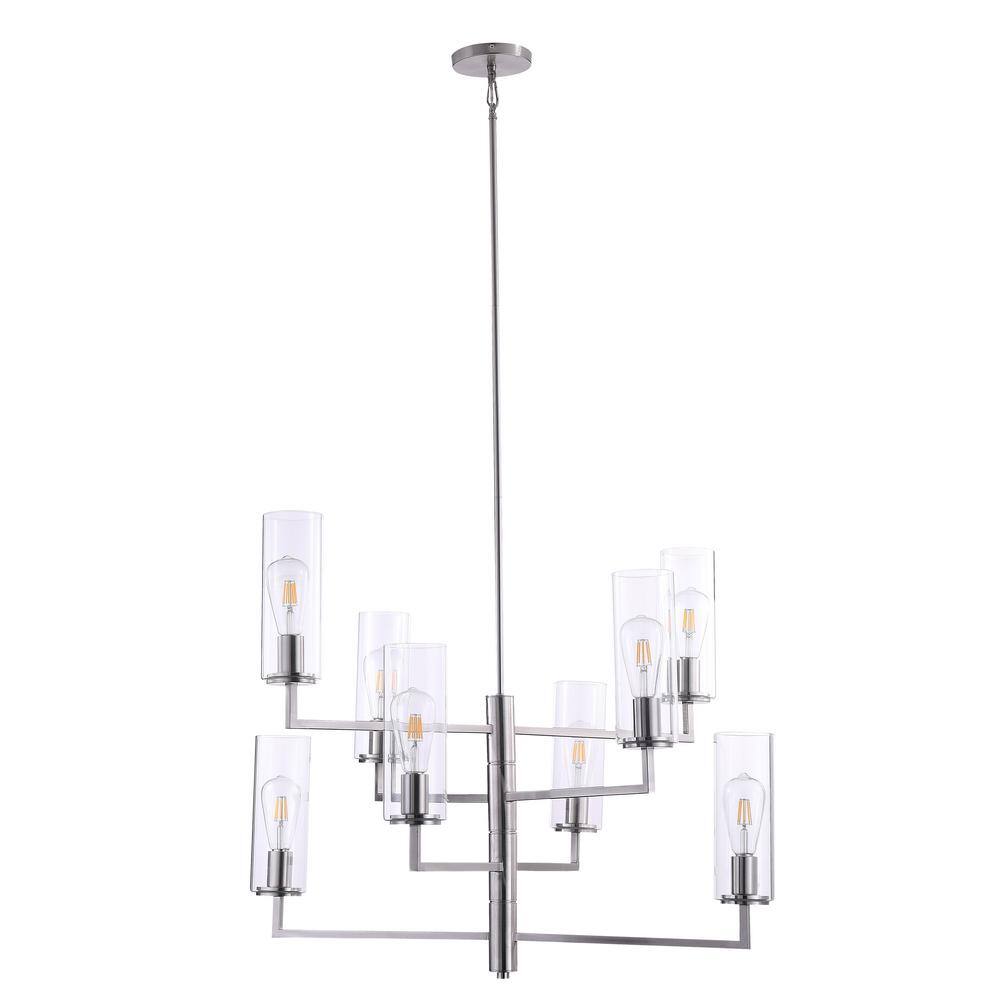 Acacia 8-Light Brushed Nickel Candlestick Chandelier with Clear Glass Shades price history on PriceWatchPro