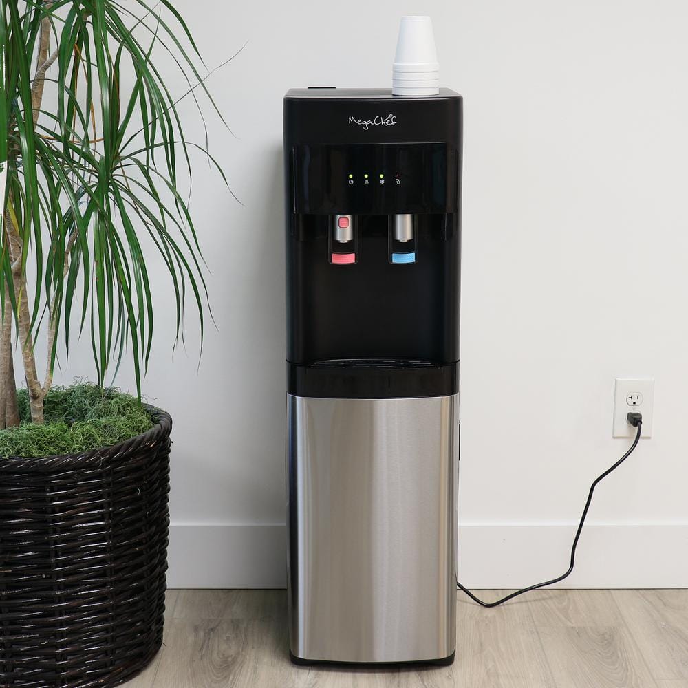 MegaChef Black Bottom Load Hot and Cold Water Dispenser