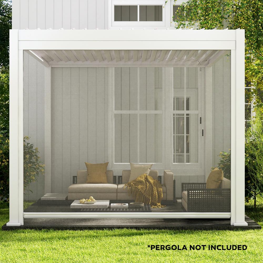 10ft White Aluminum Pull Down Sunshade for Pergola