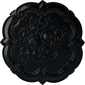 24-3/8" x 1" Victorian Urethane Ceiling, Hand-Painted Jet Black