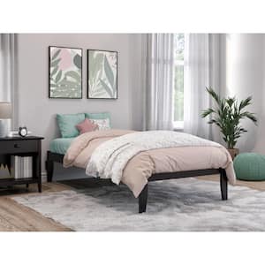 Colorado 38-3/8 in. W Espresso Dark Brown Twin Size Solid Wood Frame and Turbo USB Device Charger Platform Bed