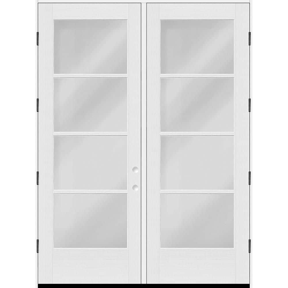 Legacy 60 in. x 96 in. Icon 4L Modern Clear Glass RHOS Unfinished Fiberglass Double Prehung Front Door with 4-9/16 Jamb price history on PriceWatchPro