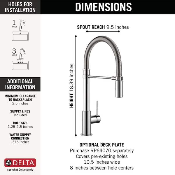 Delta Trinsic Single Handle Pull Down Sprayer Kitchen Faucet with