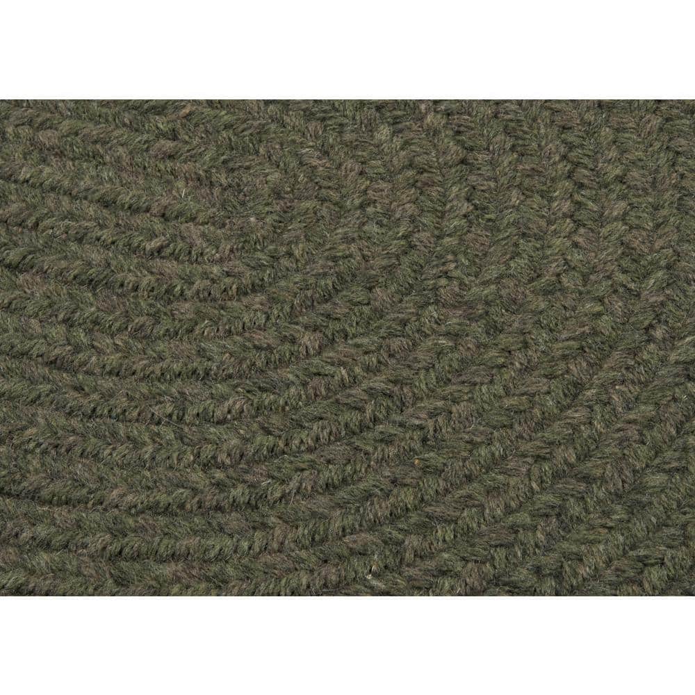 Olive Braided Oval 4' x 6' Wool Blend Rug