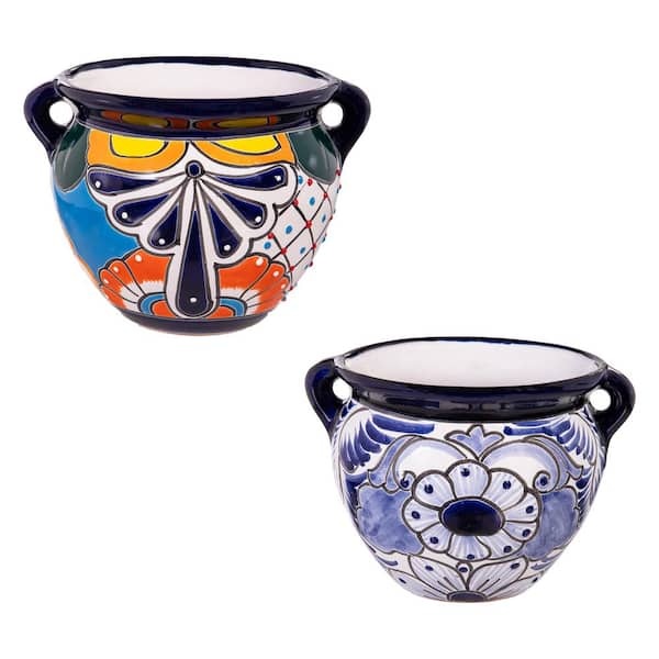 Talavera 7 in. Ceramic Baul Planters (Set of 2)