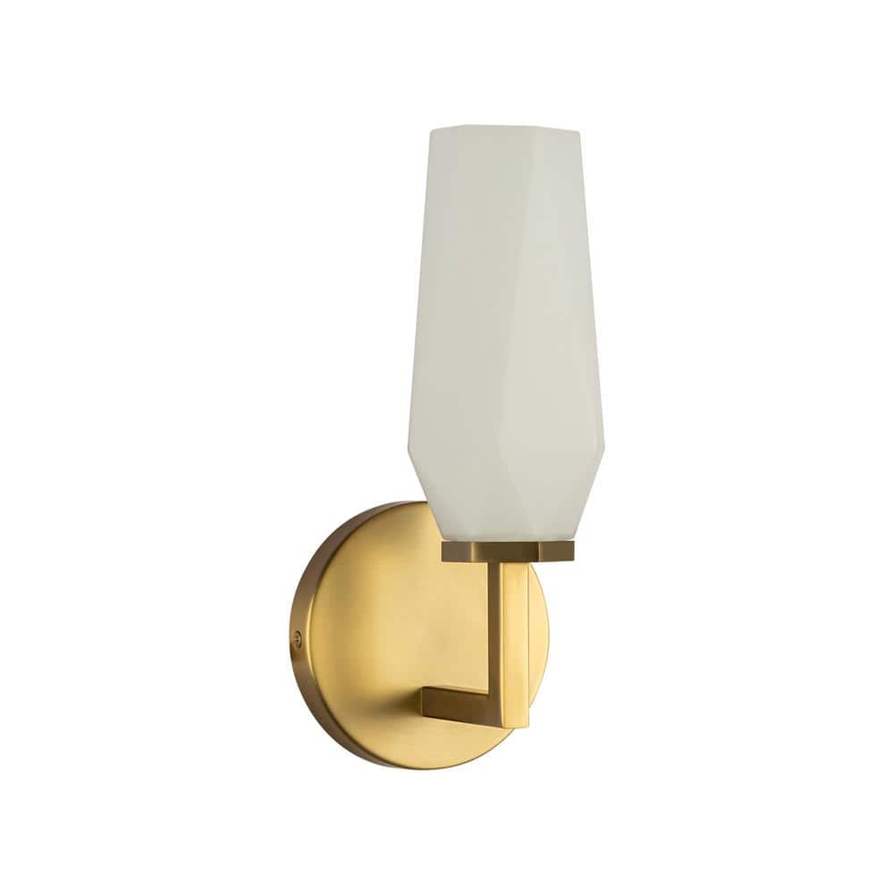 Krysta 20.5" Brushed Gold and Opal Glass Vanity Light