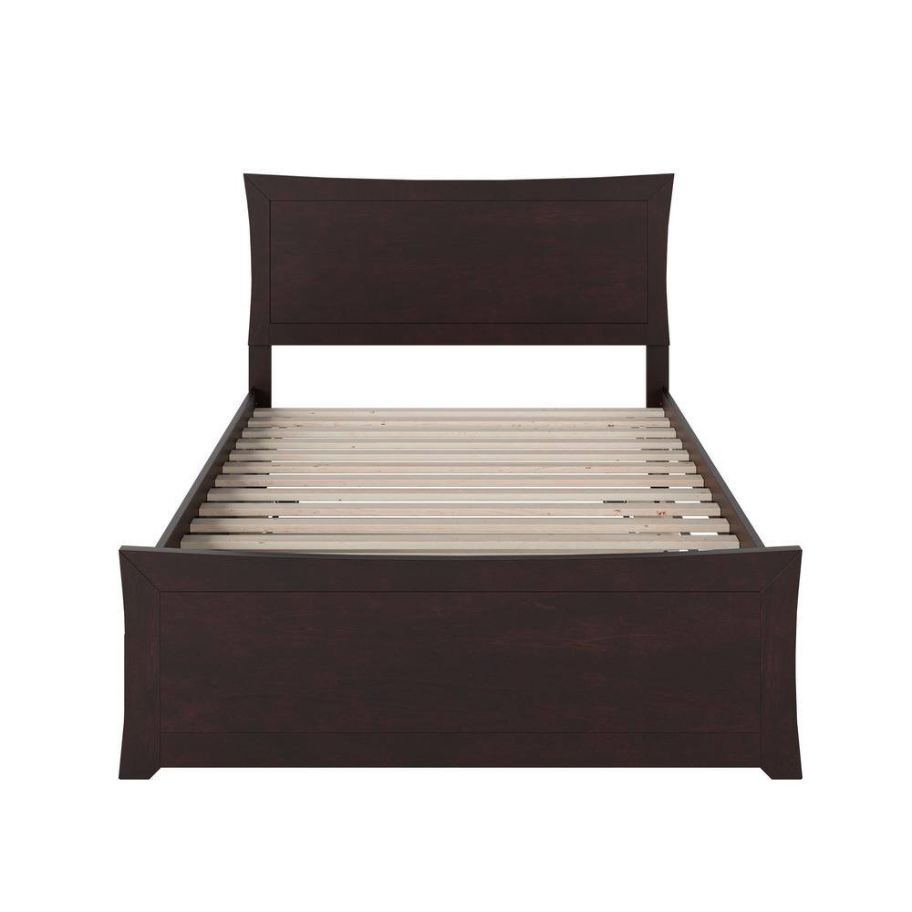 Espresso Full Platform Bed with Trundle and Slats