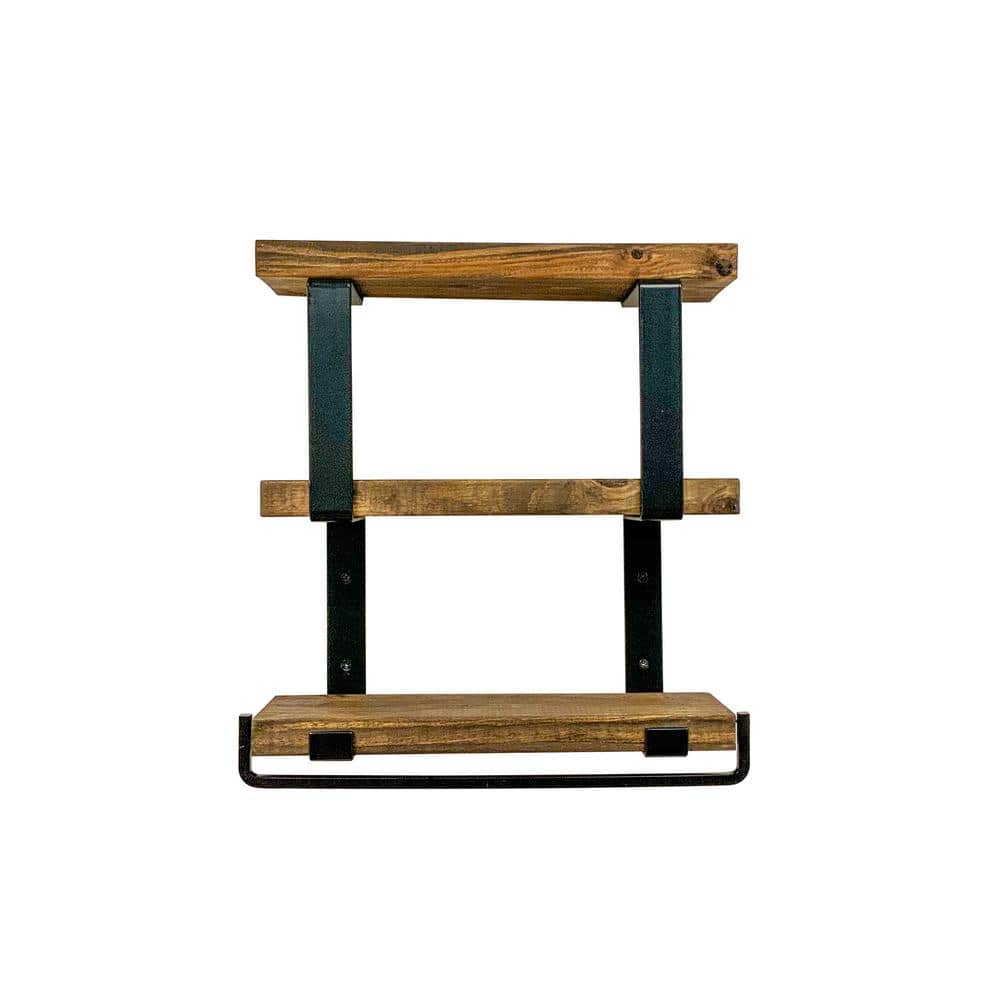 Del Hutson Designs Ziggy 6.125 in. D x 20 in. W x 24 in. H Dark Walnut Tier